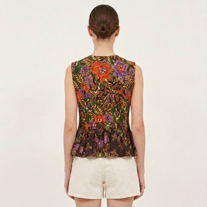 T2768 - Mekar Delima Peplum Batik Top 