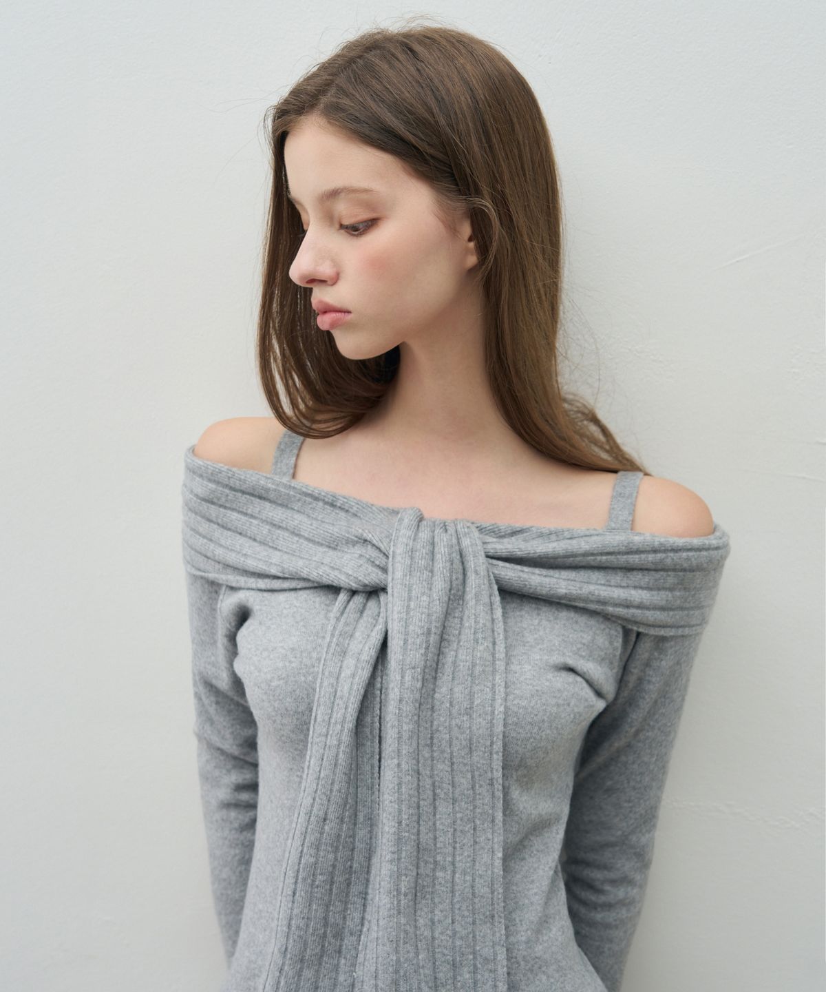 🇰🇷訂購｜LEATHERY｜Soft muffle off-shoulder knit 3色