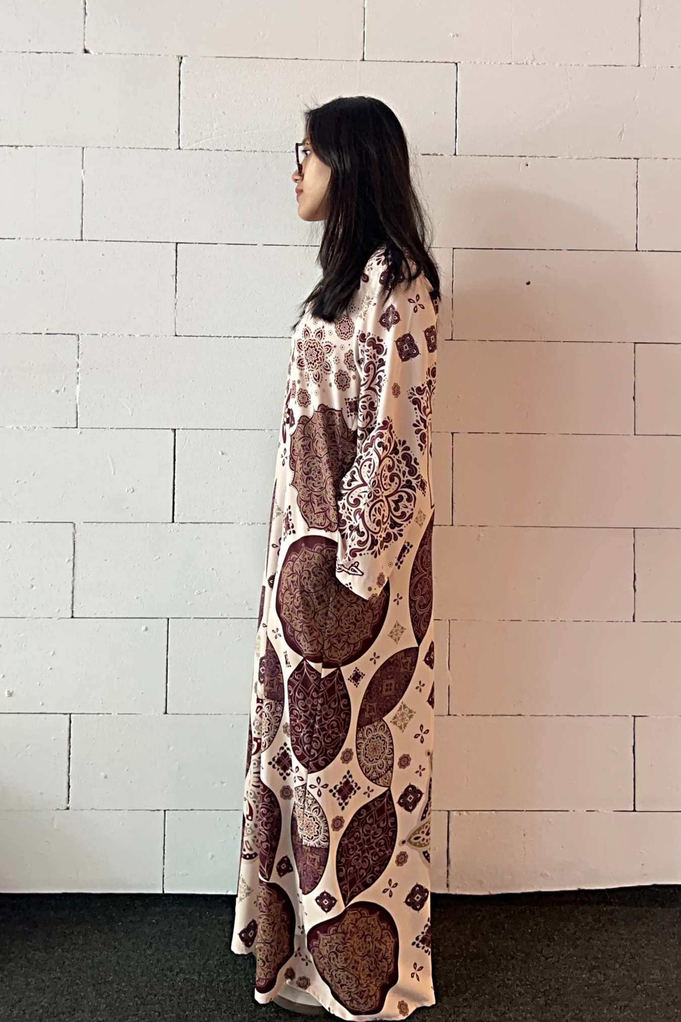 BOHEMIAN PRINT in Maroon Cream