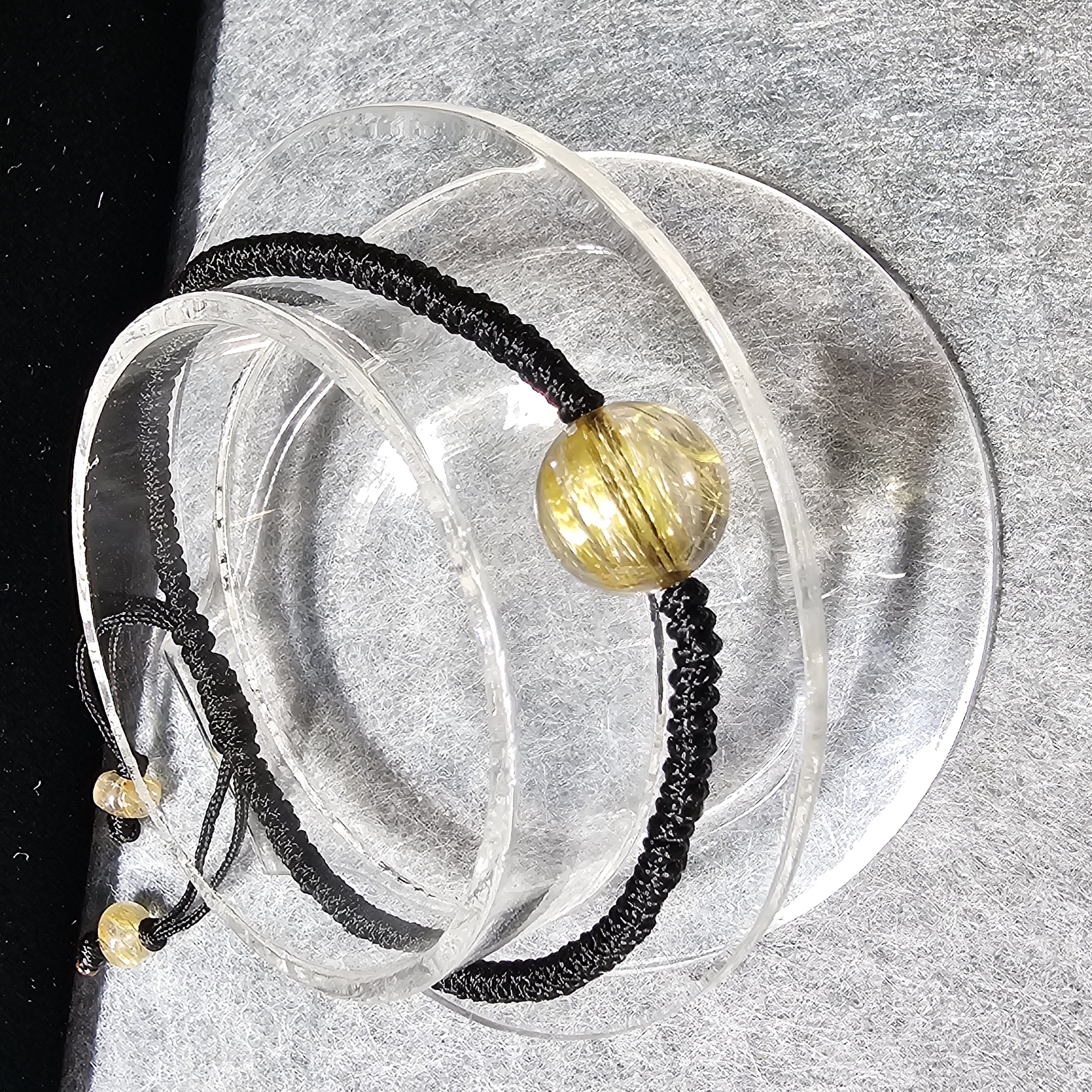 金髮晶單珠織繩手繩