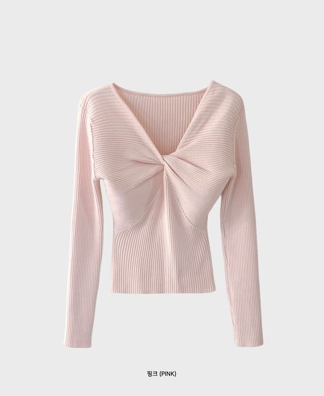 【上班/休閒】溫柔扭結直紋上衣