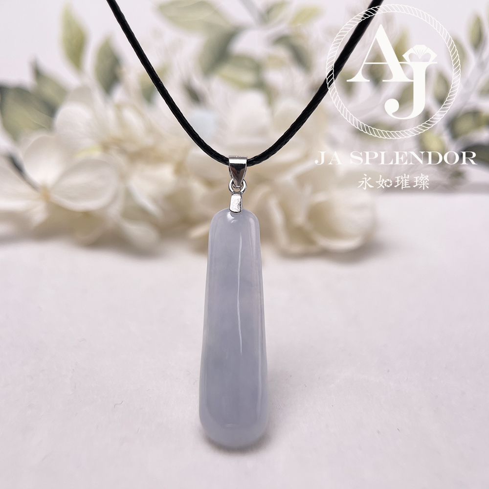JN-1283 天然翡翠A玉 冰種紫藍平安無事牌吊墜