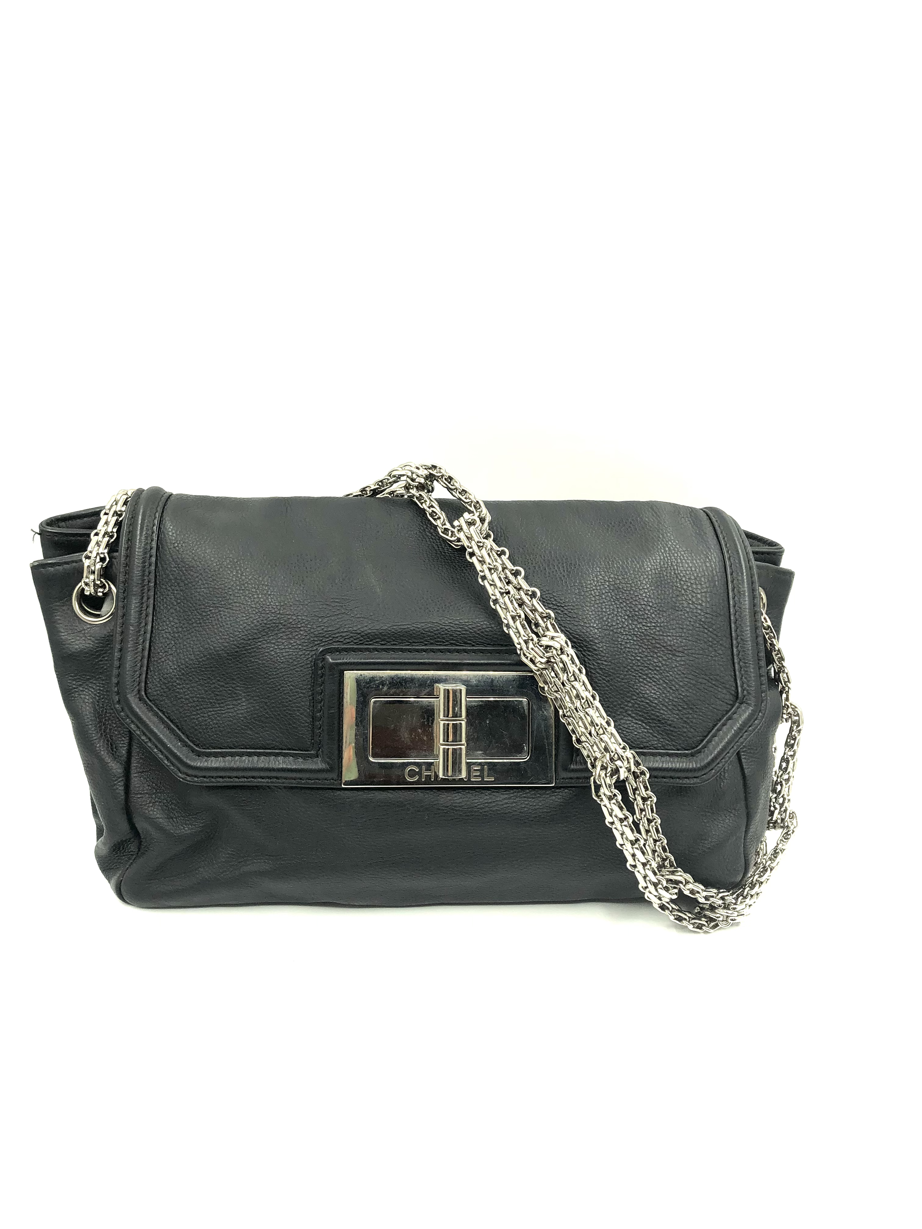 Pre-owned CHANEL  Leather Mademoiselle Lock Flap Bag Black/ Product Code :2481710