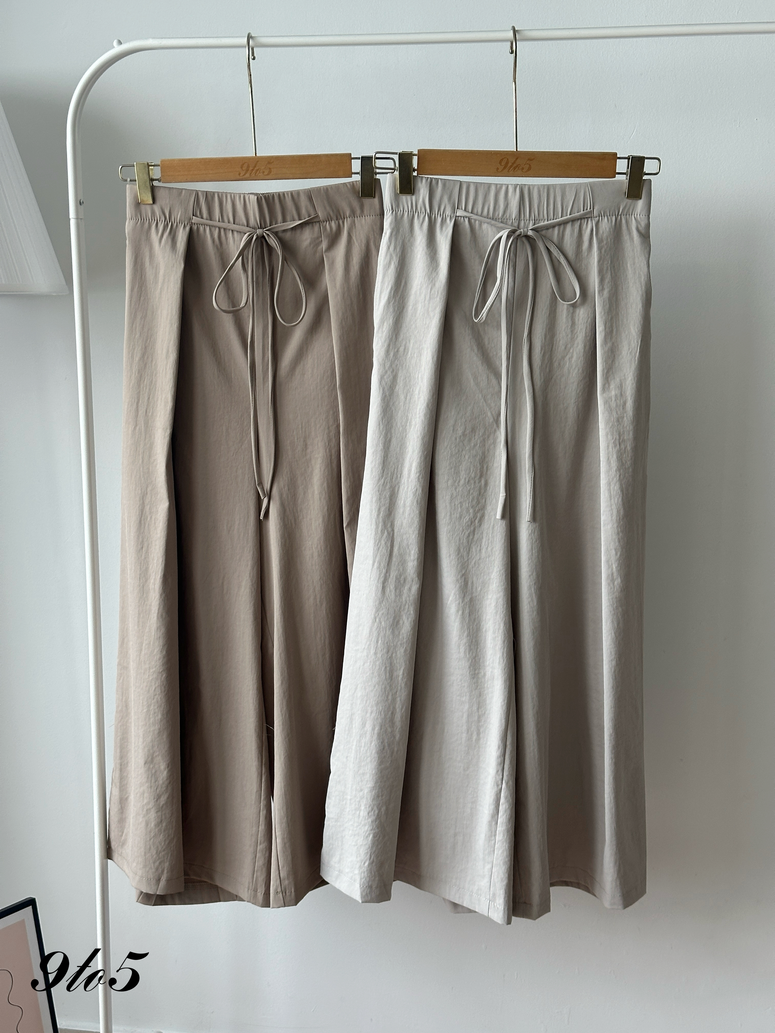 S1954 Self-tie Wide Leg Pants - 5 Colors 