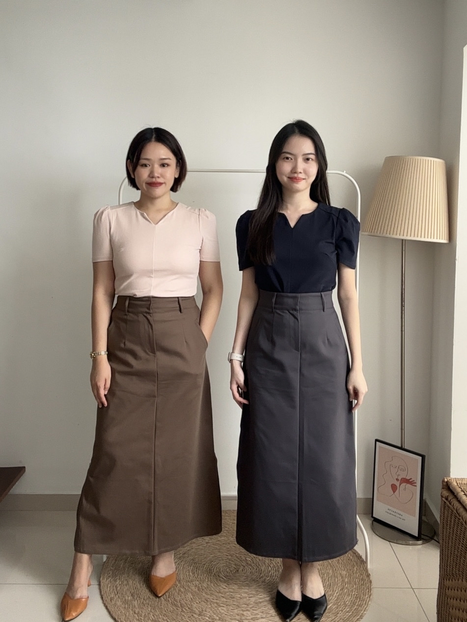 T4104 Puff Sleeve V Neck Top - 4 Colors 