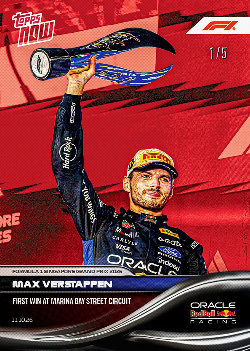 Max Verstappen - 2026 F1 Topps NOW® #67 Singapore GP 贏車卡【團購】