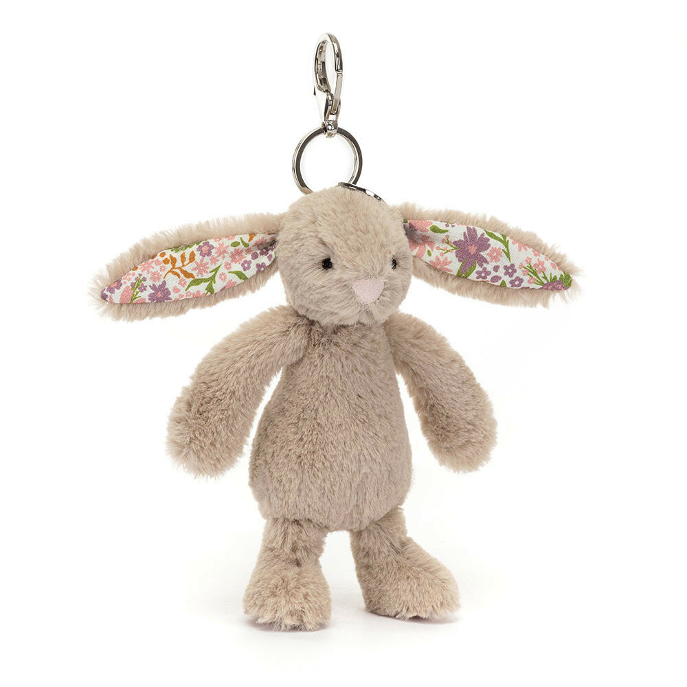 JELLYCAT Blossom Beige Bunny 'Petal' Bag Charm 碎花卡其色兔兔 (新版)
