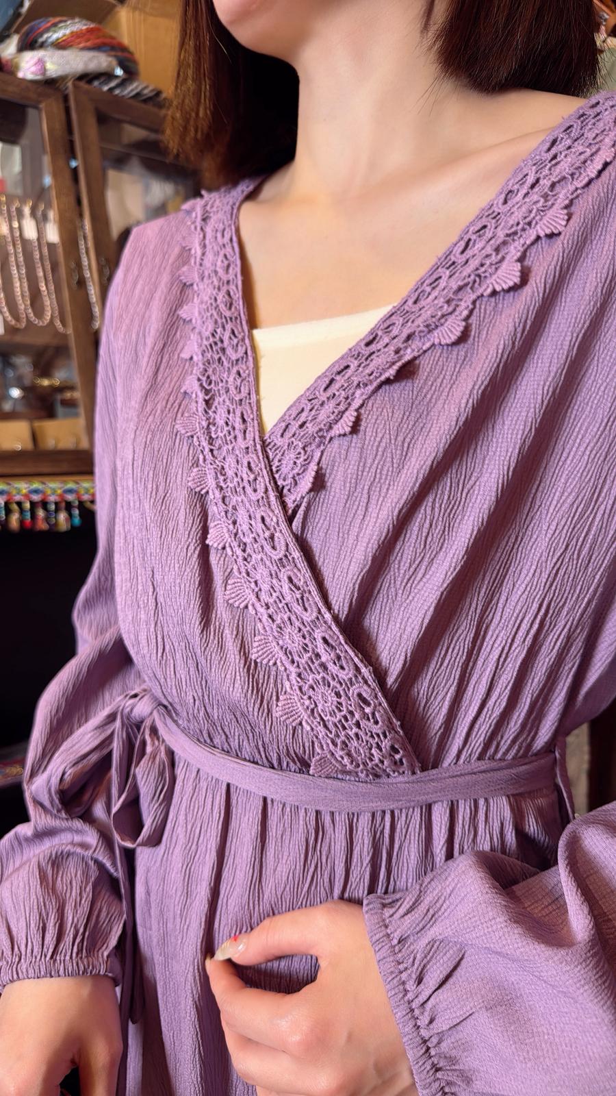 Taro Overlap V-Neck long sleeves OP #1402