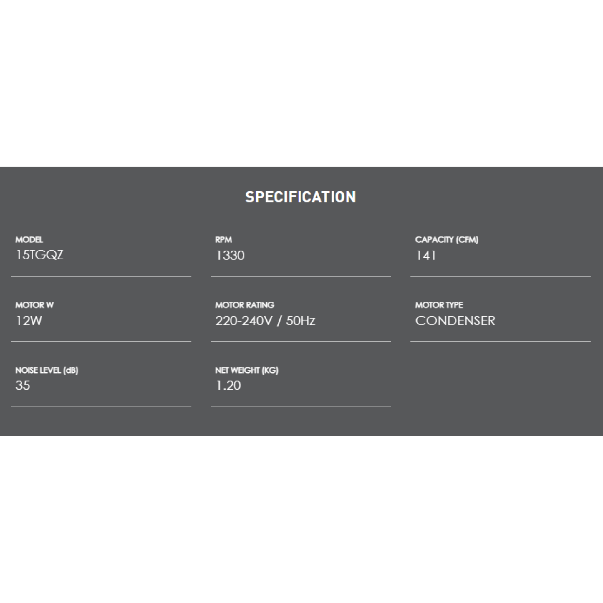 KDK 6" Ceiling Mount Ventilating Fan (15TGQZ)