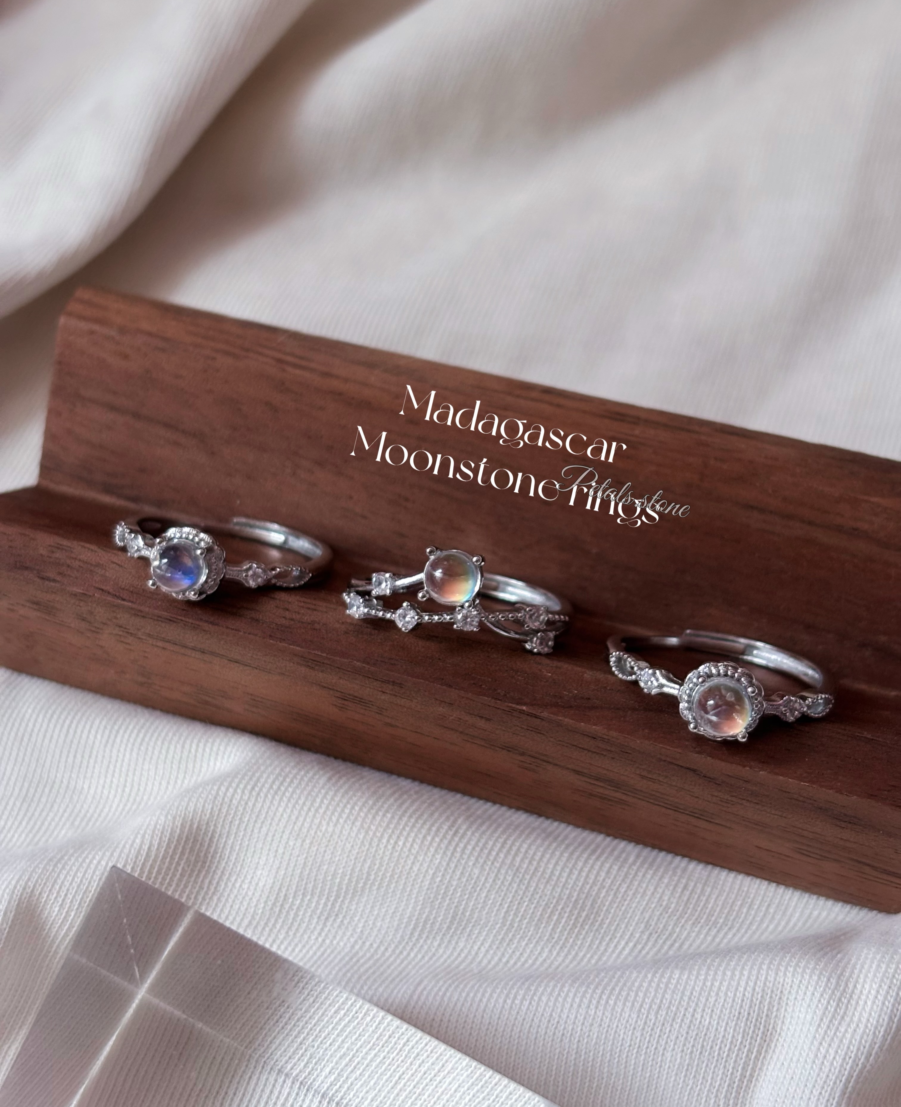 🌙Madagascar Moonstone Ring｜馬島月亮石戒指💍