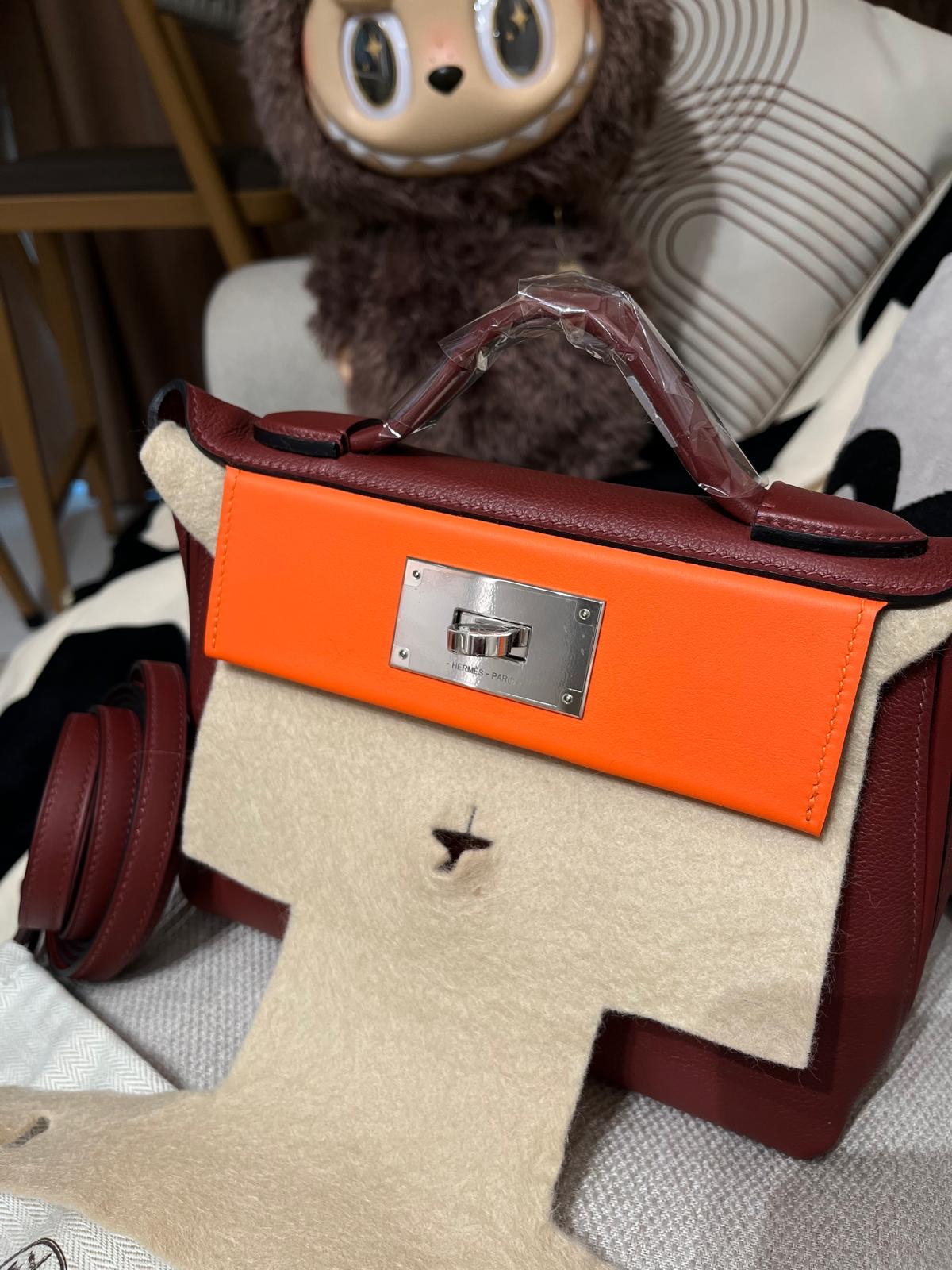 全新 HERMES 2424 mini 21cm STAMP B ,ROUGE H EVERCOLOR 100%Authentic, 全新Brand New ✅strap✅Dust bag✅box