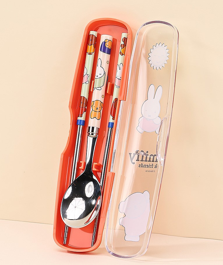  【預訂】韓國直送 Miffy 不鏽鋼餐具 連收納盒 3件套