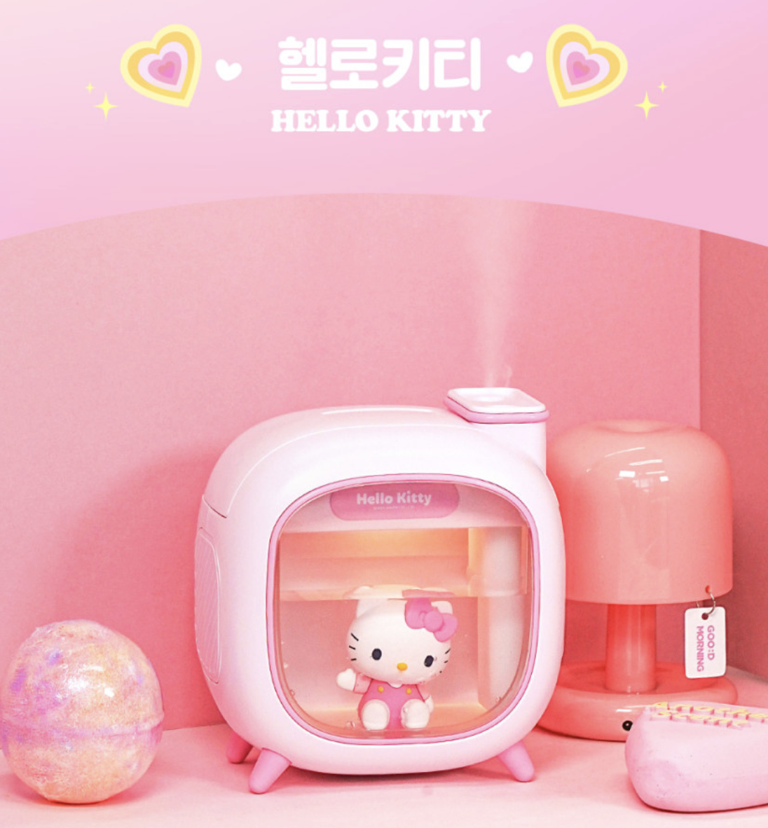 韓國 ROYCHE X Sanrio 聯名 迷你加濕器 氣氛小夜燈｜Hello Kitty / PC狗 / Kuromi