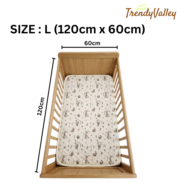 Trendyvalley Organic Cotton Baby Changing Mat Cover Mattress Bedding Protector