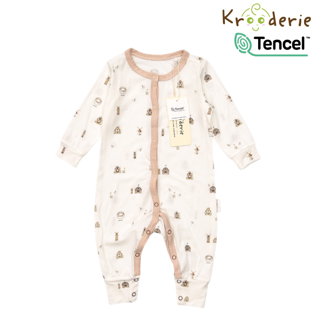 Krooderie TENCEL Long Sleeve Baby Romper Sleepwear Bodysuit Jumpsuit