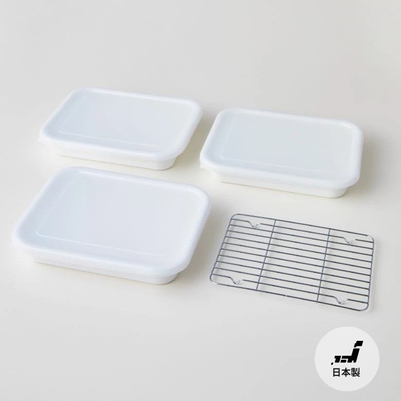 🔥🔥【日本製《OVJECT》琺瑯方形烤盤 3件套】