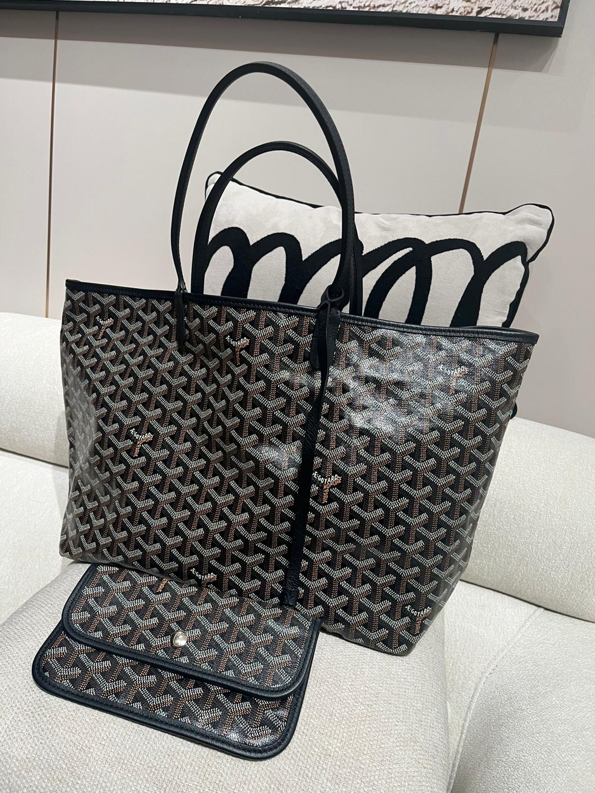 Goyard saint Louis pm tote bag Noir 100%Authentic,98%new✅dust bag 2024