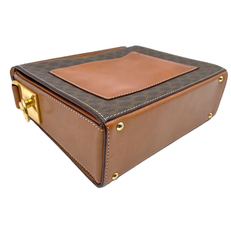 Celine Brown Macadam Pattern Vintage Shoulder Bag