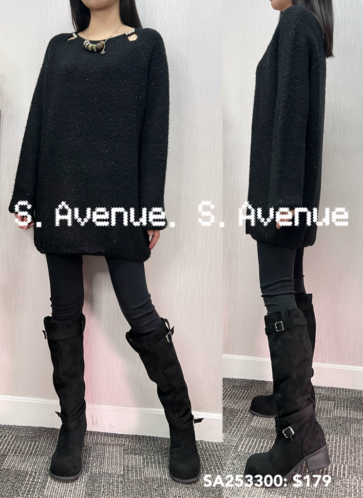 SA253300: 長袖膊偷空長身冷衫