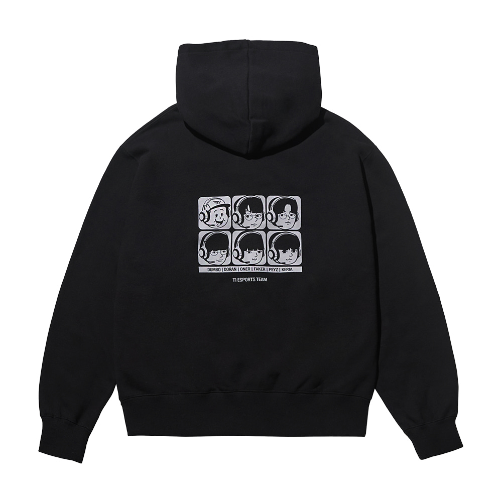 [BDNS x T1] Player Zip-up Hoodie Black