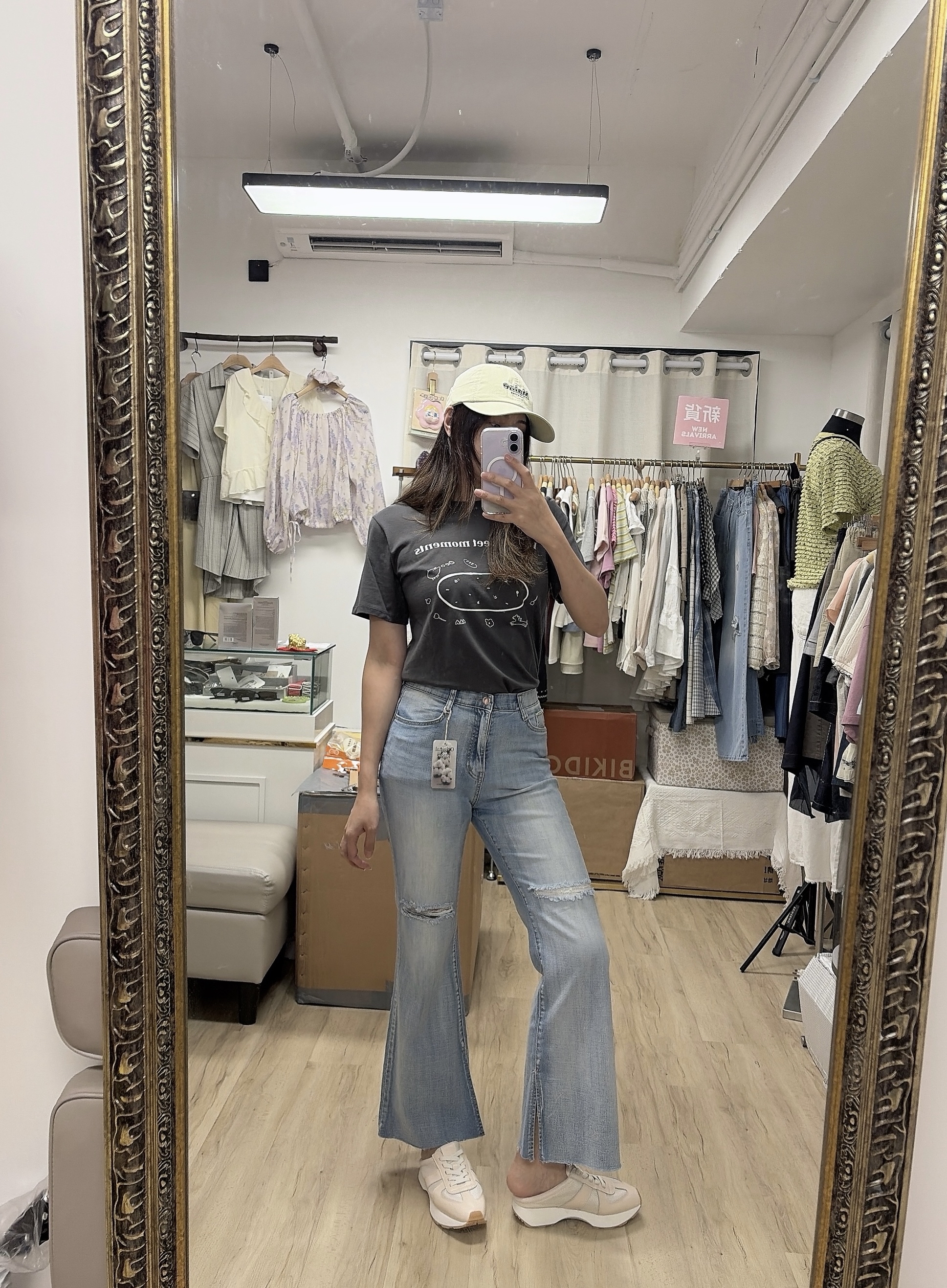 L size 修身彈性9分jeans 