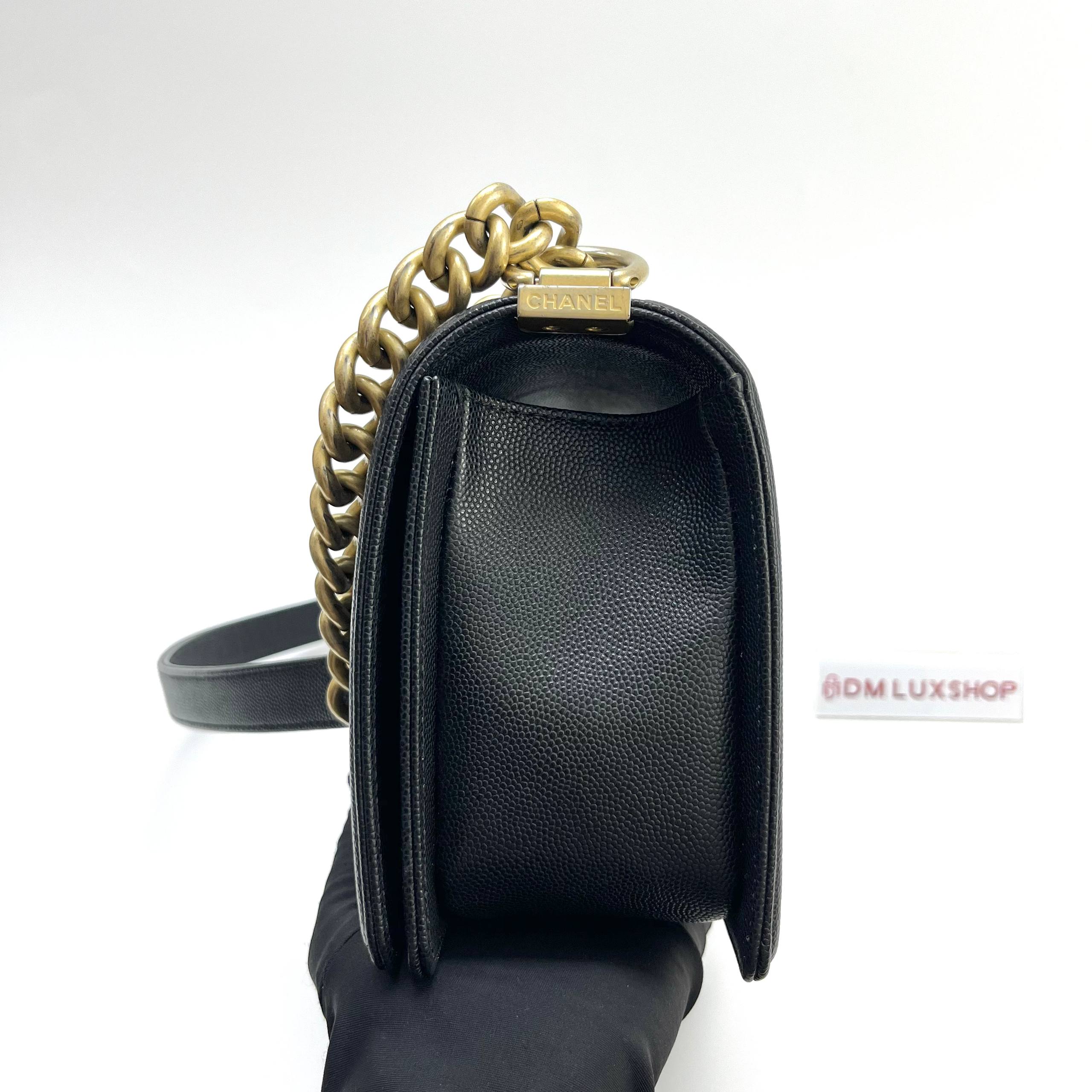 Chanel Boy Medium Black Caviar GHW (Serial 29, Year 2019)