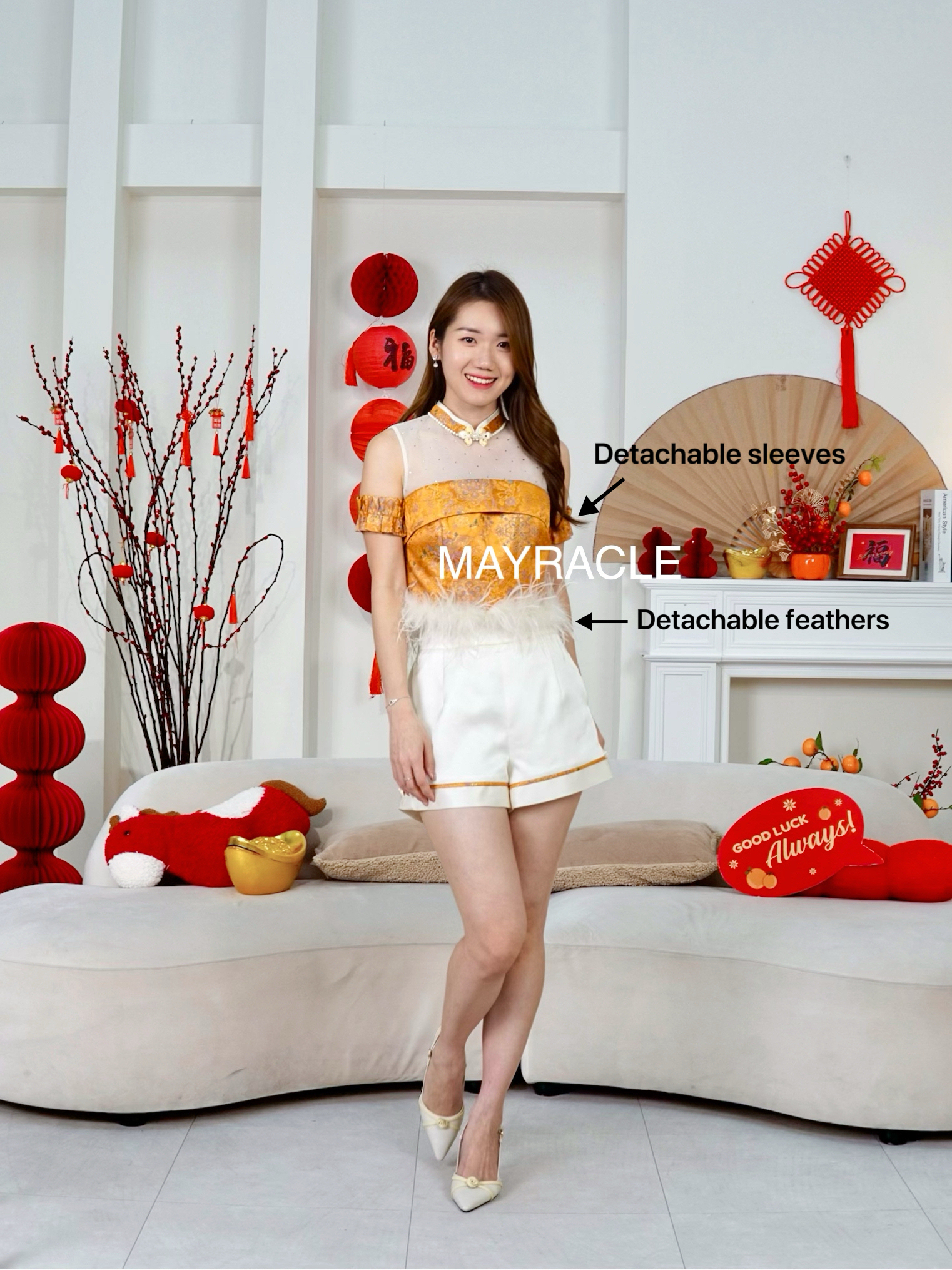 [PRE-ORDER] CNY 2027 Feng (丰) Top + Shorts Set