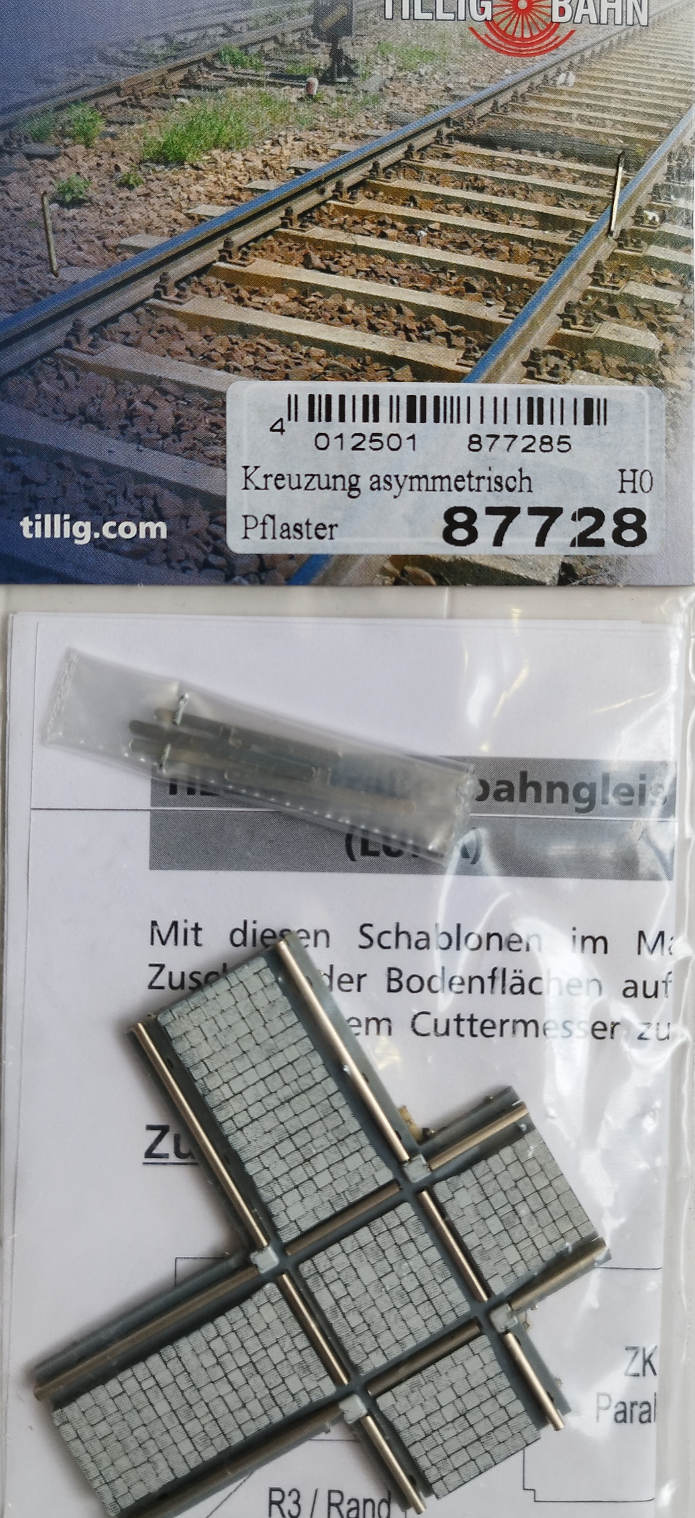 Tillig LUNA HO 十字路口鋪路石1:87 Crossing paving-stones 馬路路軌•城市輕軌•電車路軌