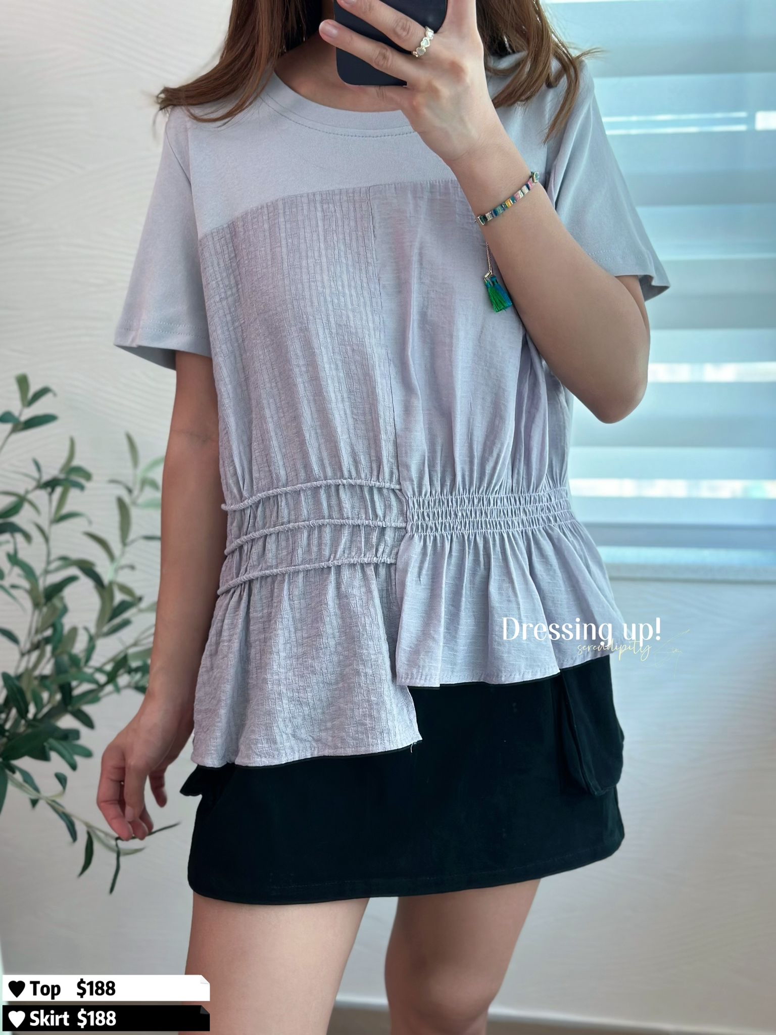 娃娃小裙擺｜棉質拼接上衣