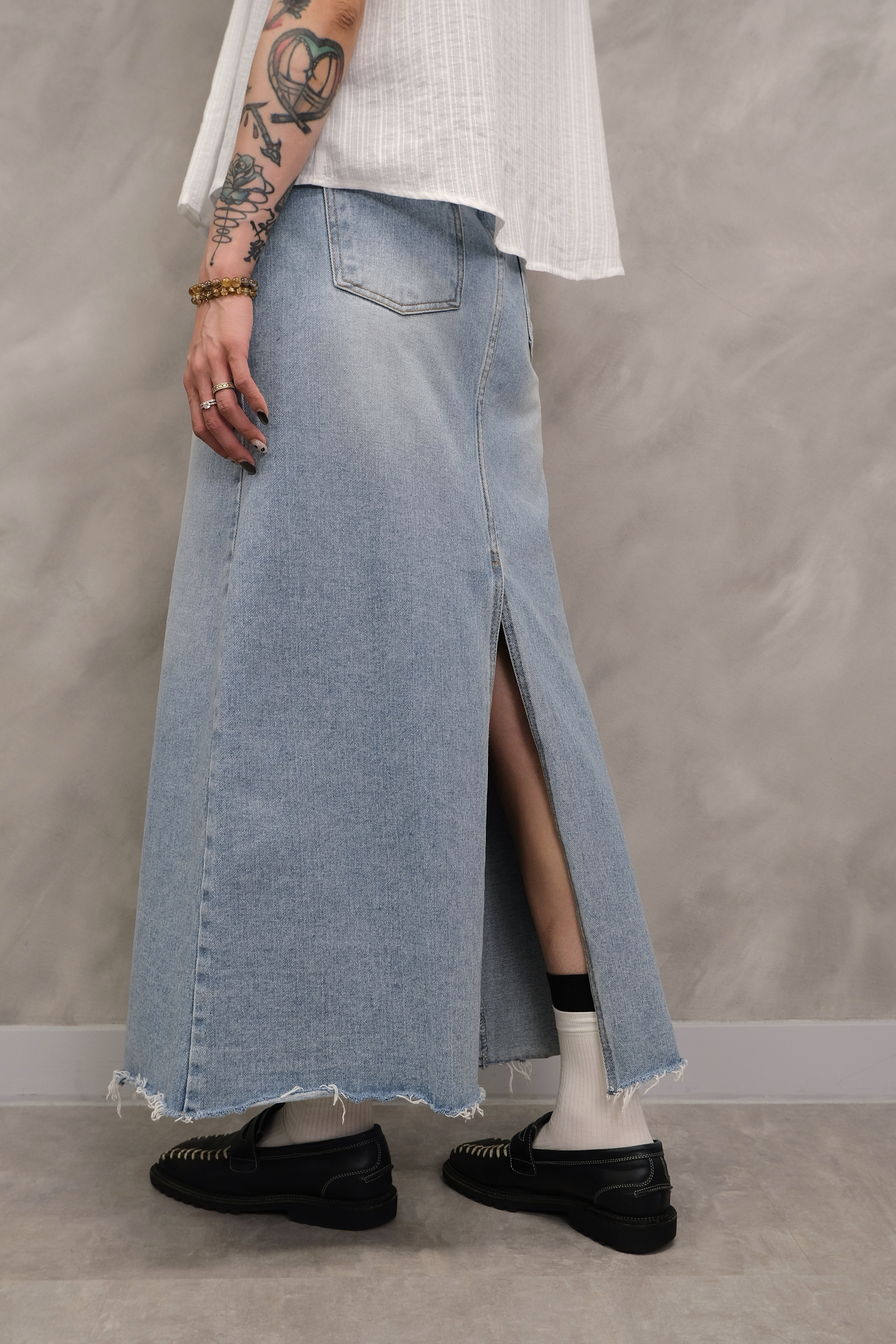 Basic denim skirt#sk01