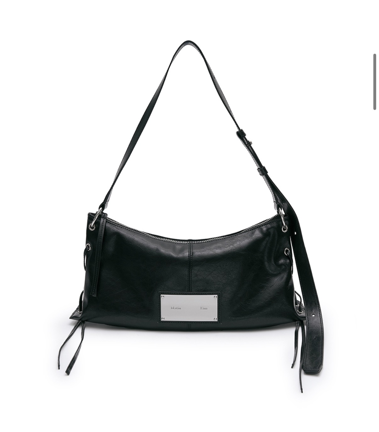 MATIN KIM特價場 EYELET SHIRRING SHOULDER BAG IN BLACK