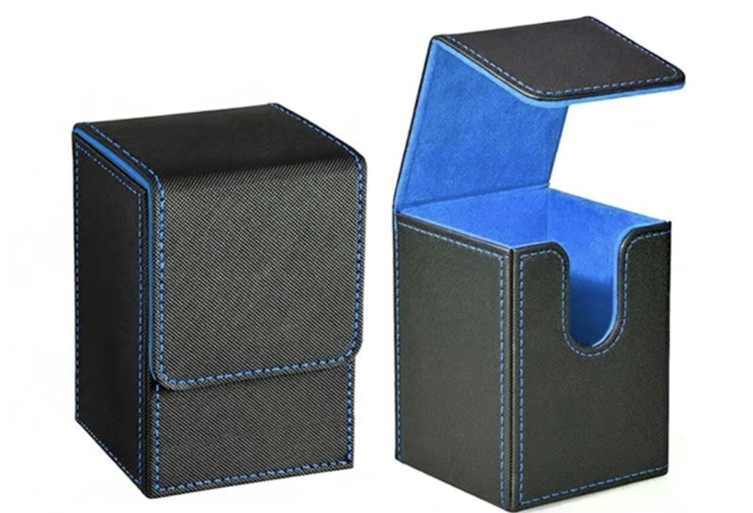 11枚容量PSA評級卡磚盒 高級PU輕便式青少年磁吸卡磚盒收納盒（藍色）