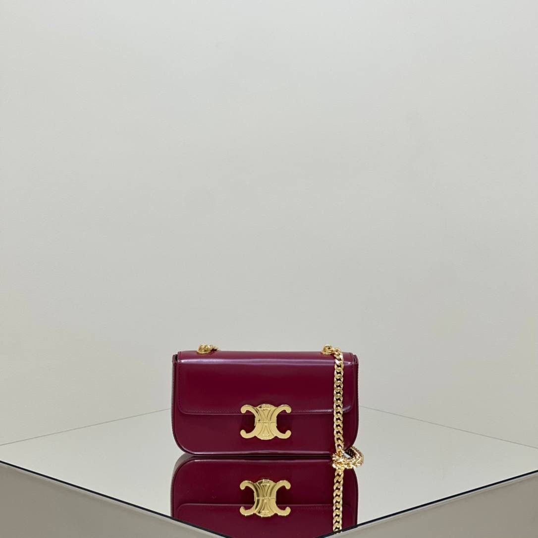 🔥大货实拍图 𝗖𝗘𝗟𝗜𝗡𝗘 ♥ 𝗧𝗥𝗜𝗢𝗠𝗣𝗛𝗘链条腋下包 型号：197993 尺寸：20.5*11.5*4cm