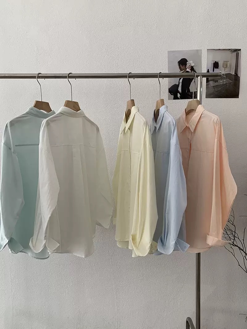衬衫控必入！ 慵懒感中长款纯色衬衫