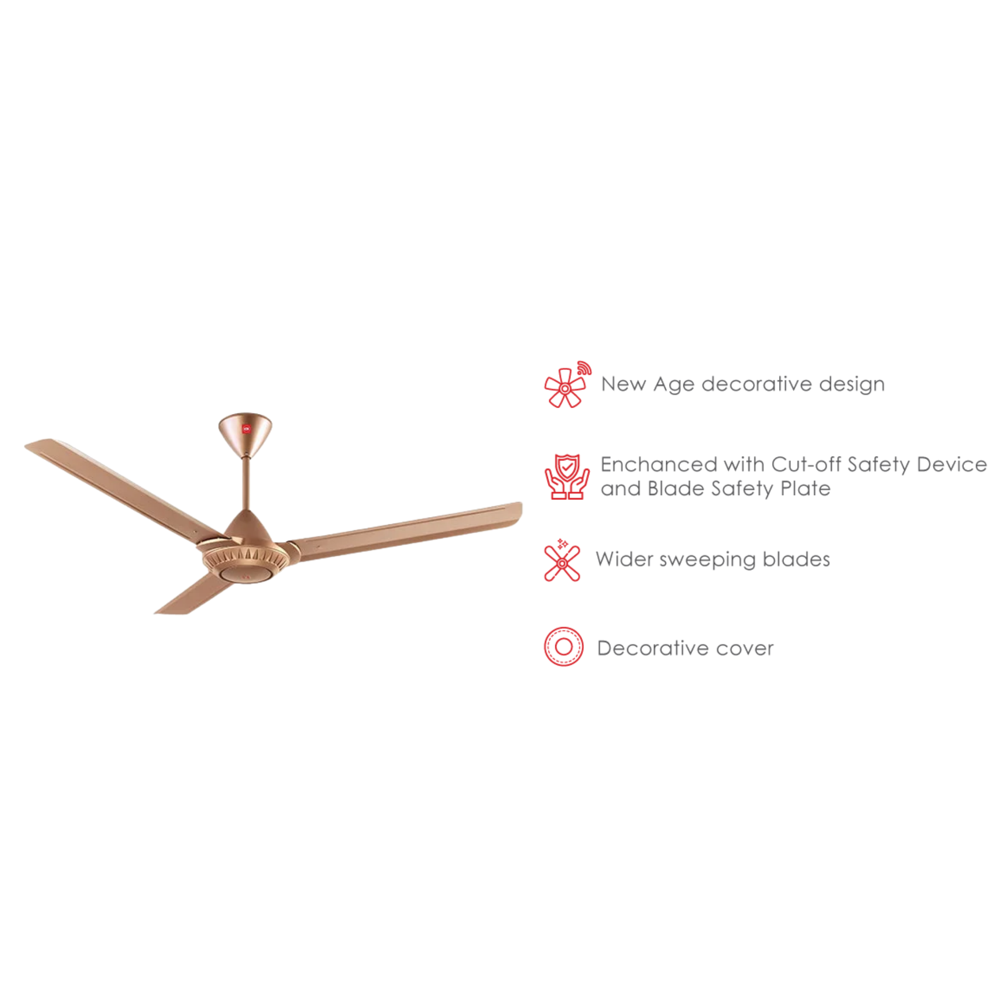 KDK 60" Ceiling Fan 3-Blade Regulator Copper Brown (K15W0)