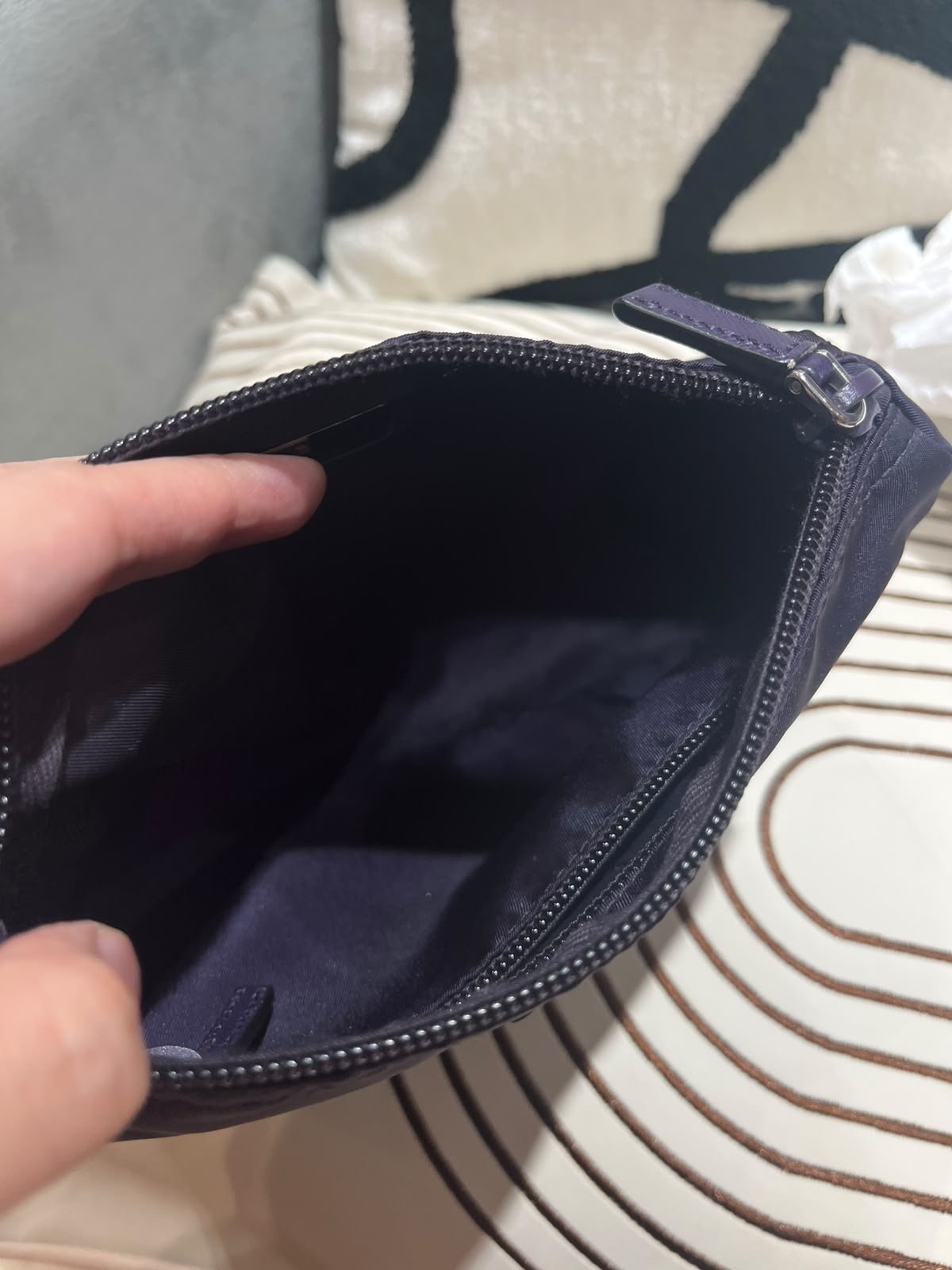 Prada Nylon Pouch Purple 100%Authentic, 99%New