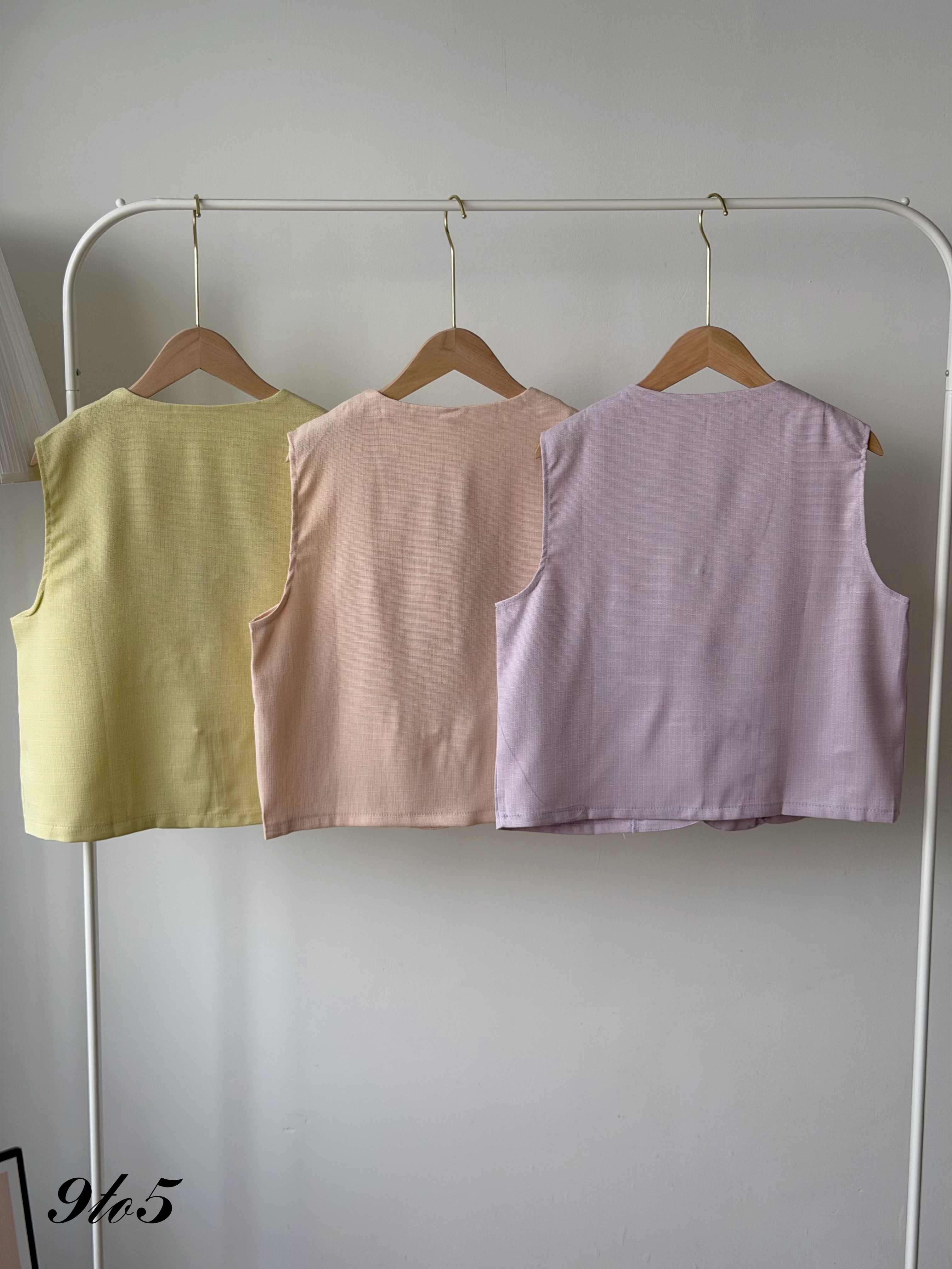 T4462 Sleeveless Tweed Top - 3 Colors 