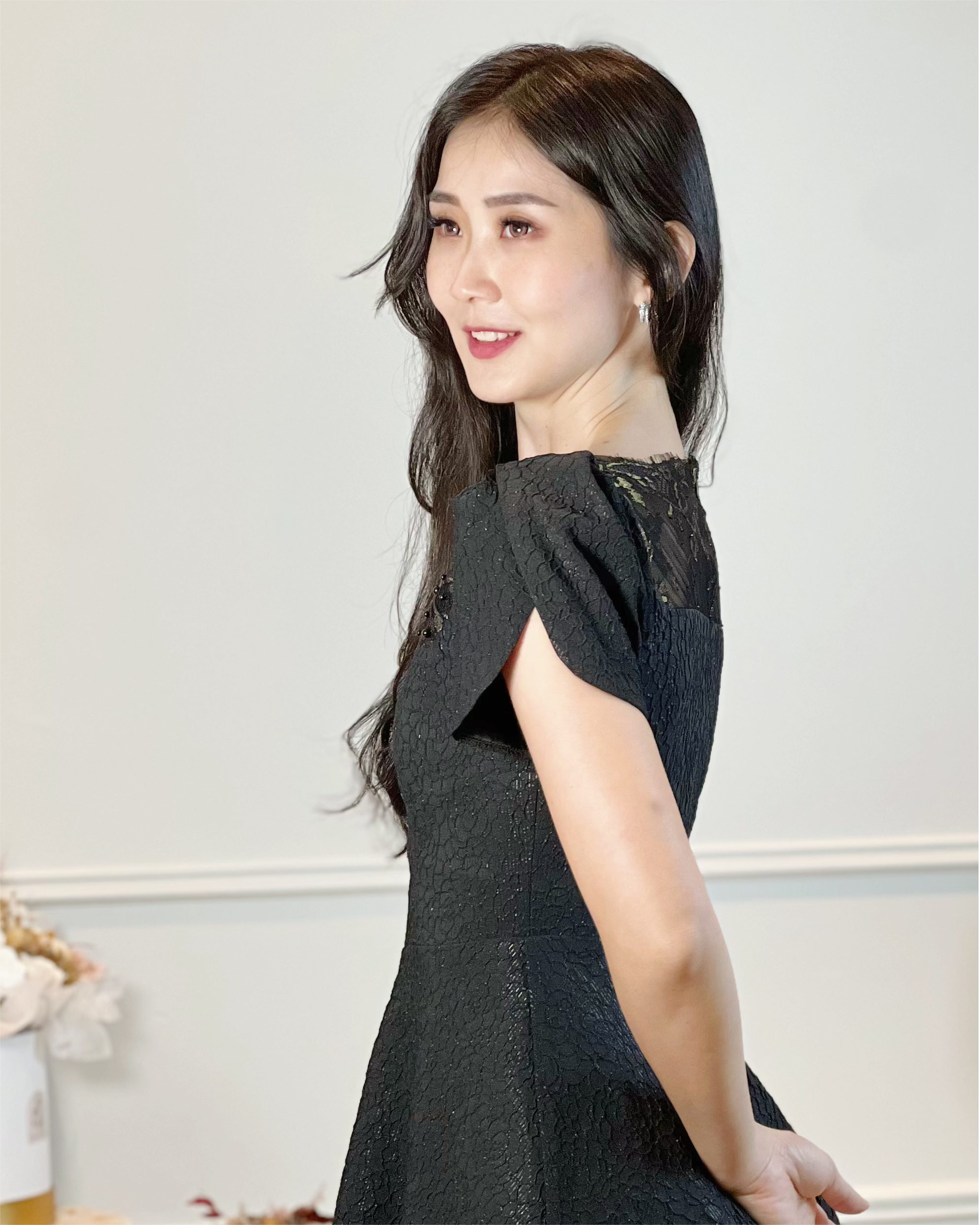 5090 Rosalind Black Pearl Mini Dress