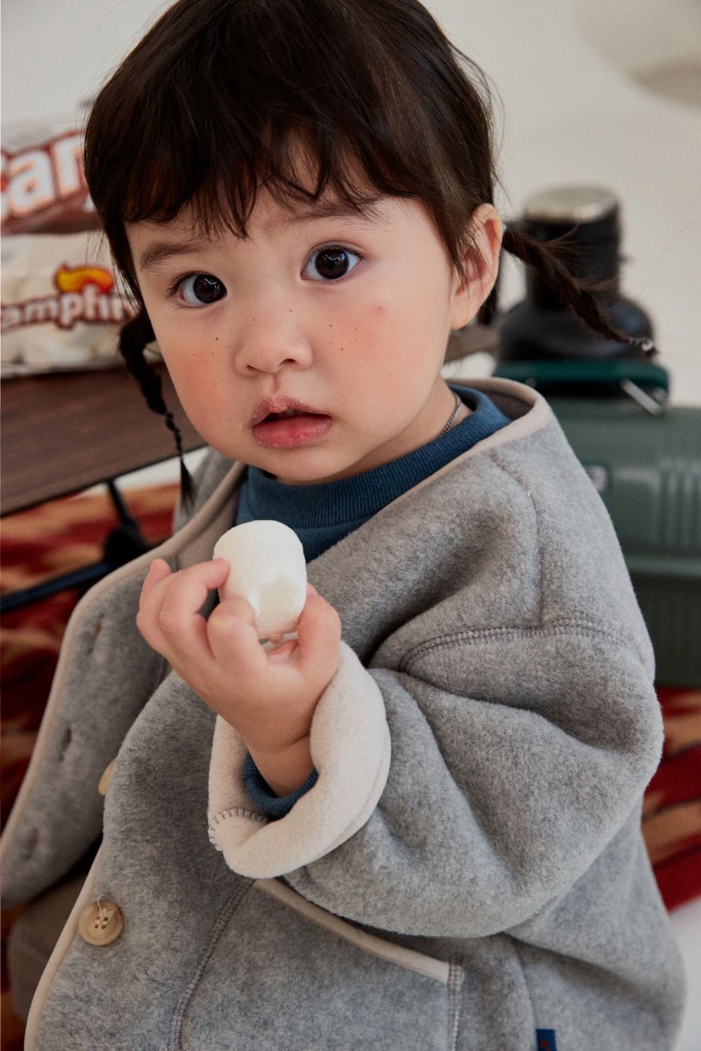 親子羊絨保暖外套 (Melange Grey M88-98/Adult S)