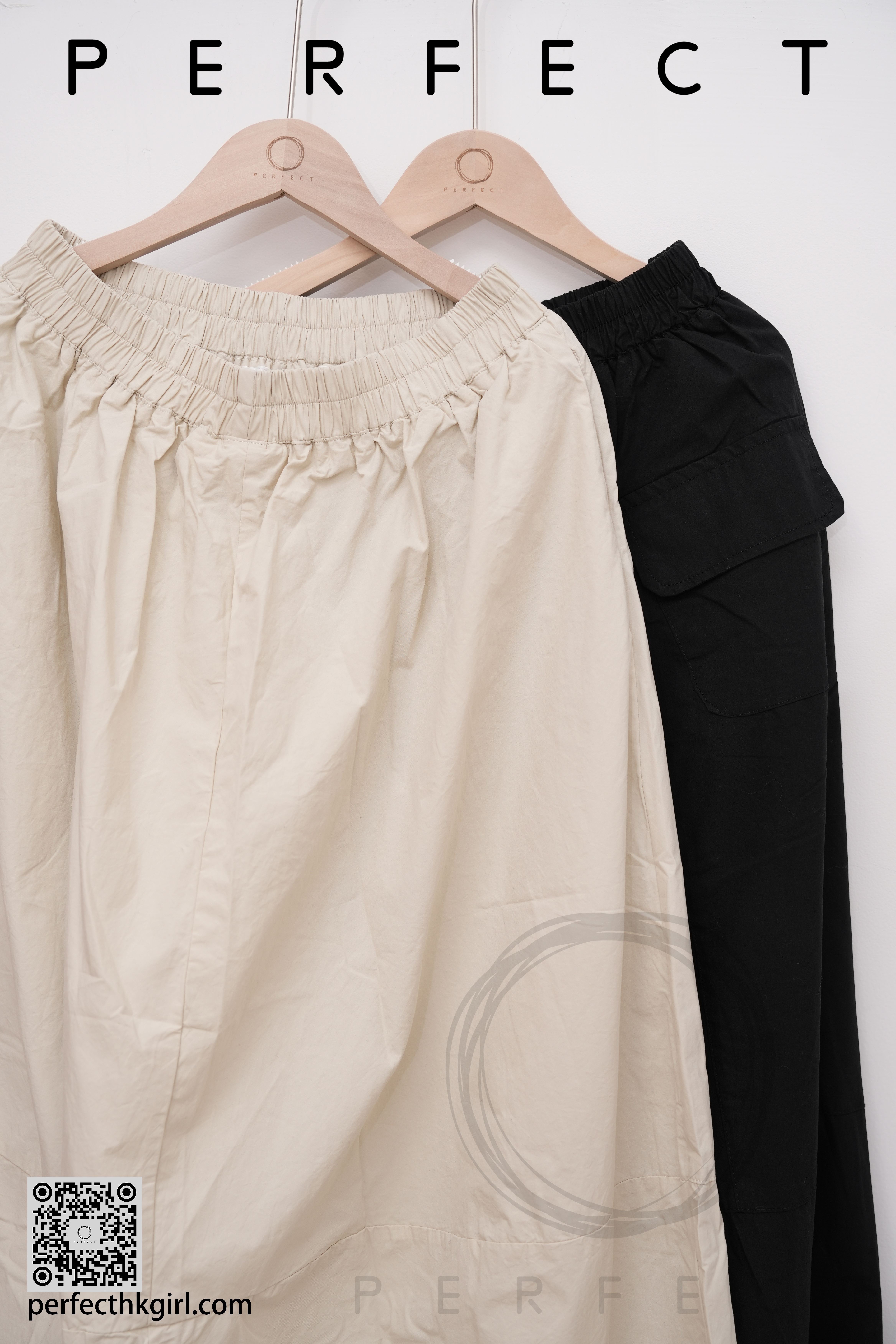 S0042_鈕扣款A字半身裙（顯瘦黑色）