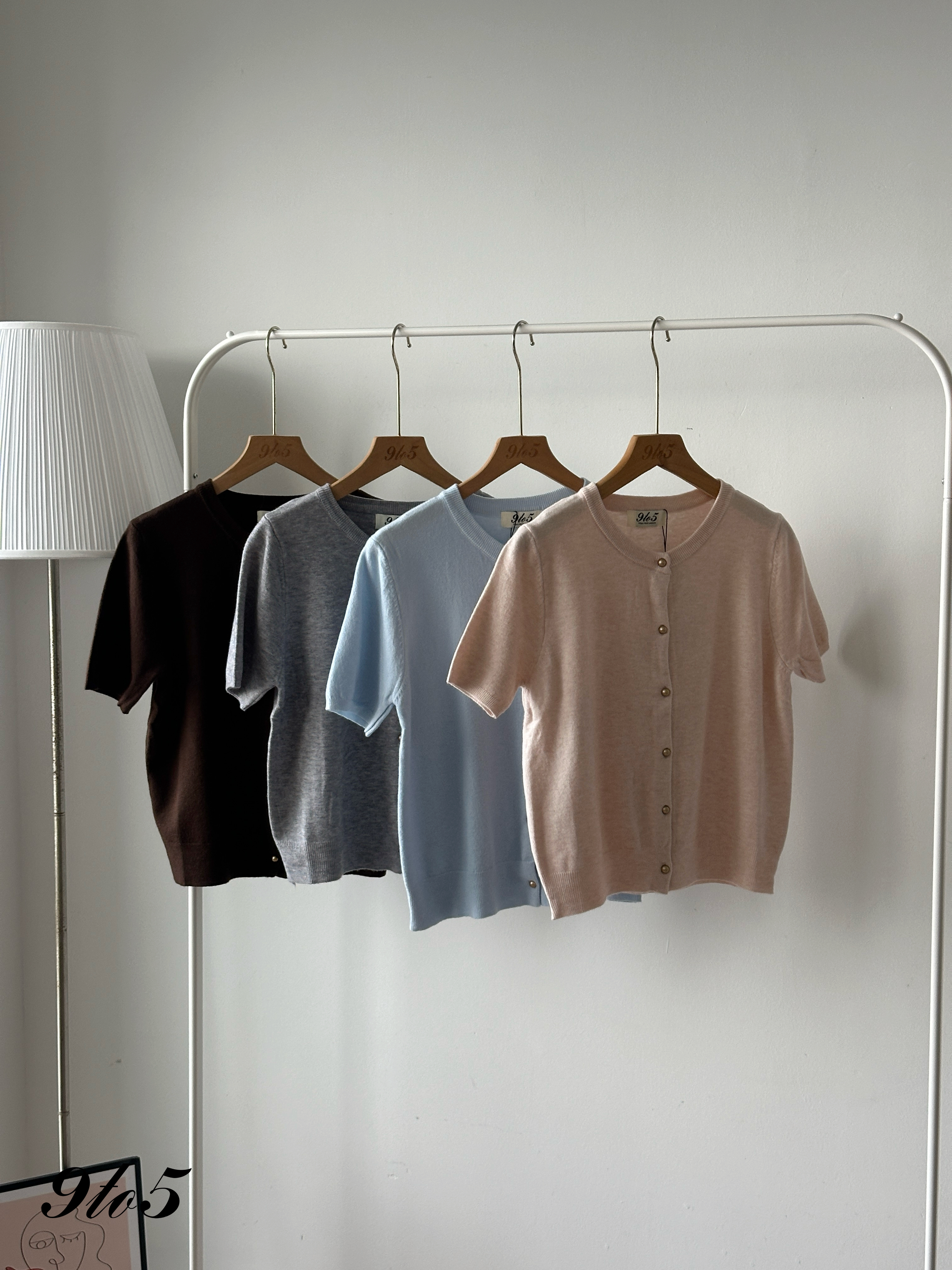 T4288 Short Sleeve Knit Cardigan - 4 Colors