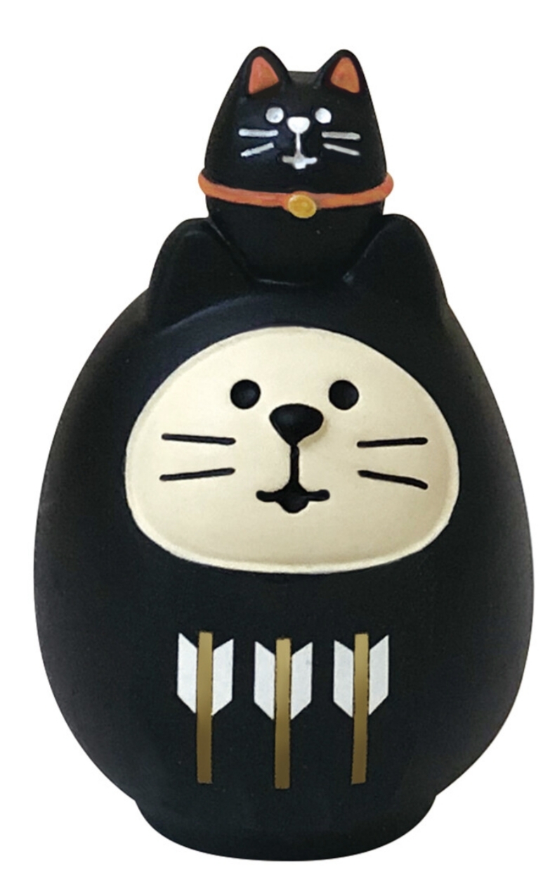 Decole-招財貓達摩（黑）