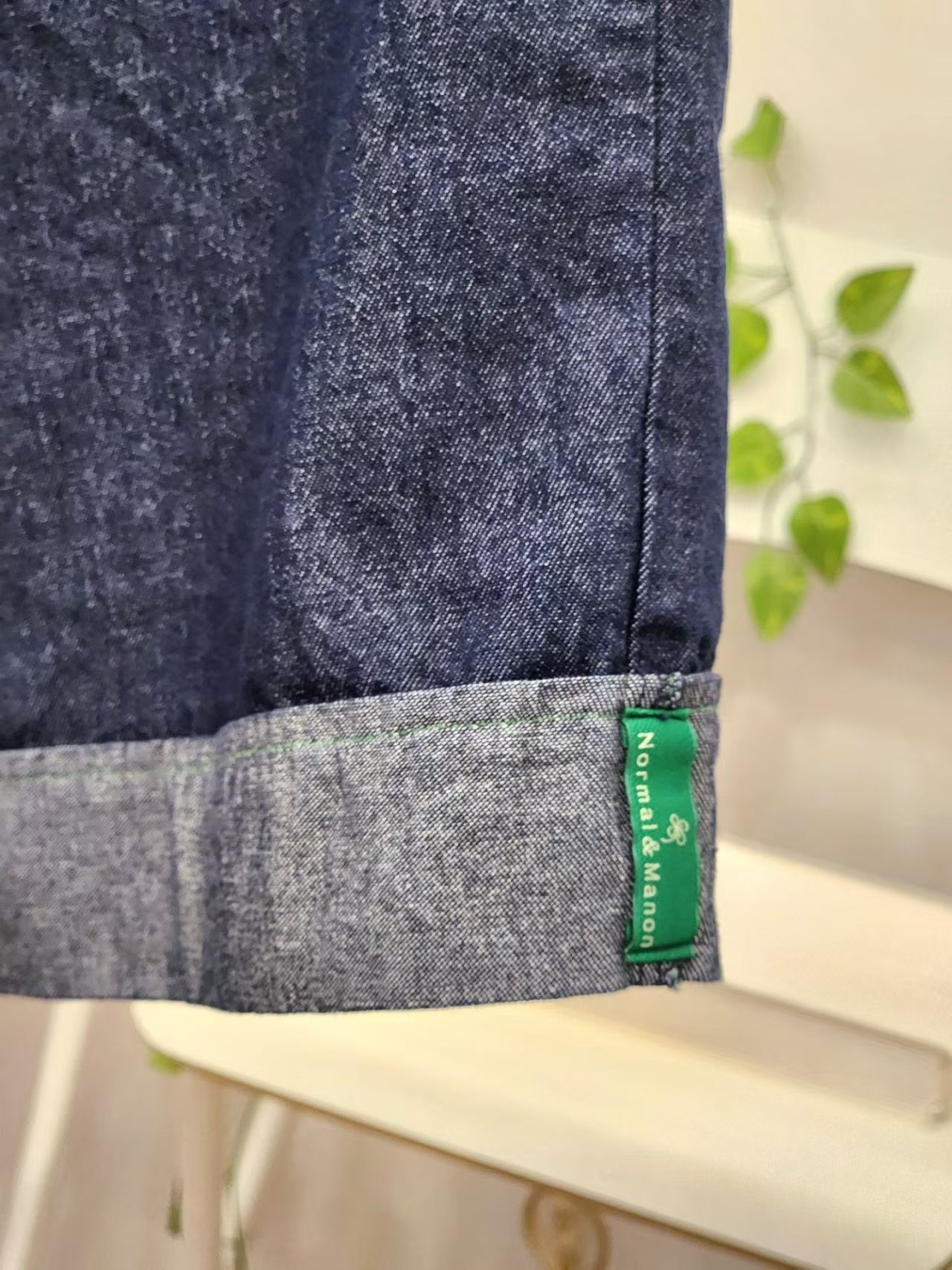 NO OS 薄7分夏日牛褲