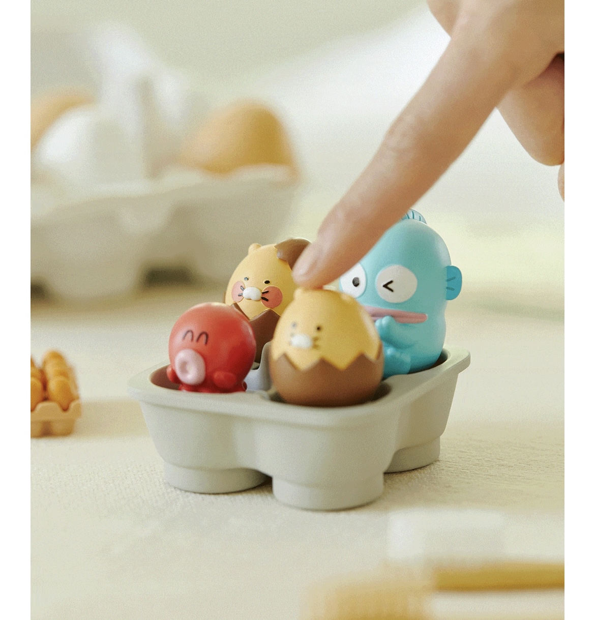 Kakao Friends x Hangyodon 水怪 雞蛋🥚盒按壓公仔