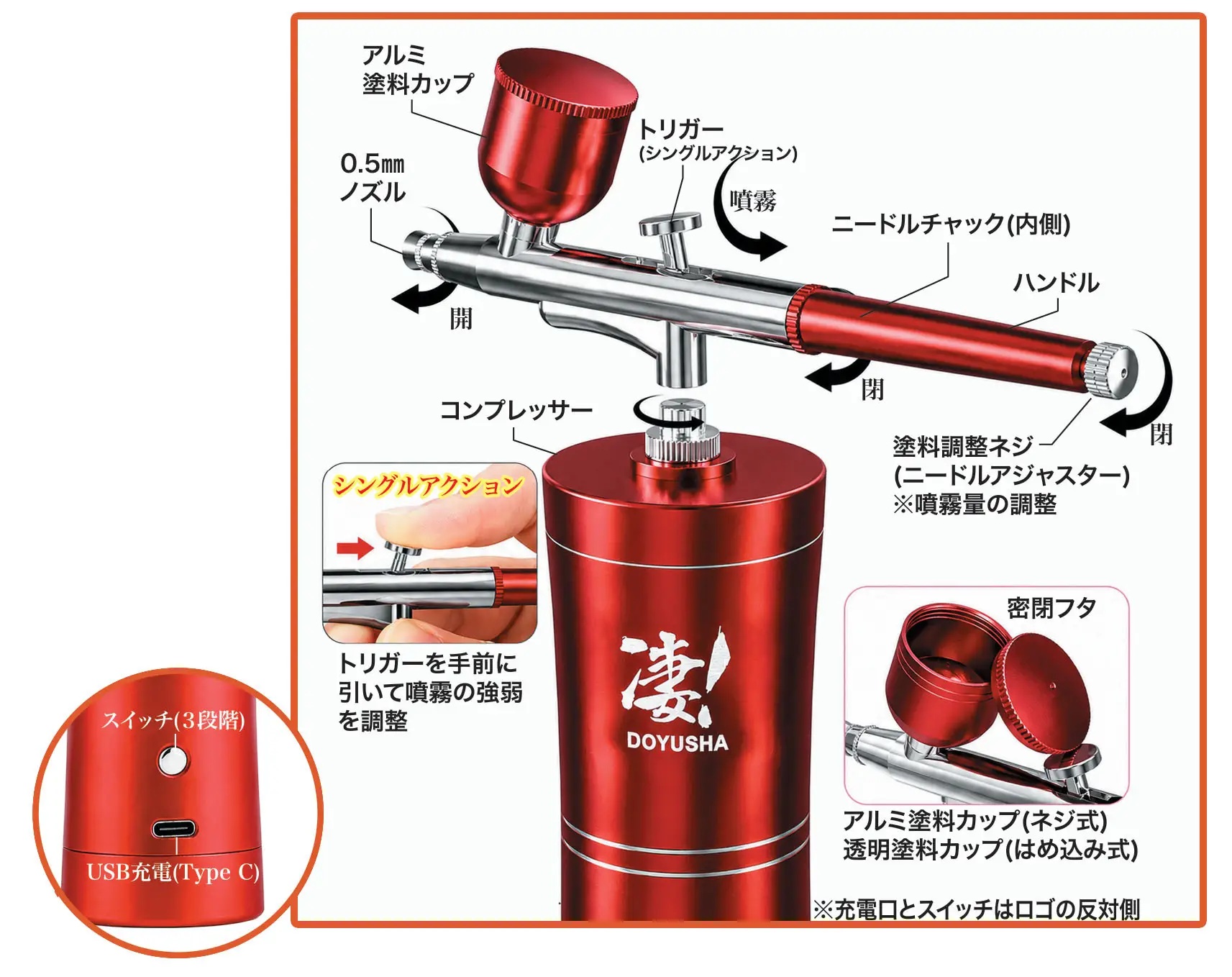 SGOT! Hobby Handheld Air Compressor for Beginners Red