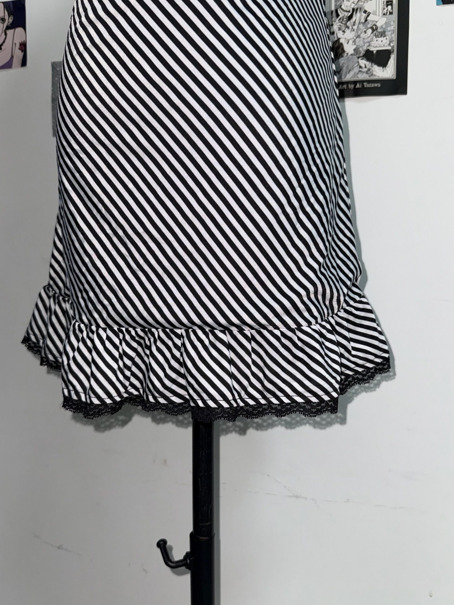 Diagonal Striped Cami Dress with O-Ring Detail