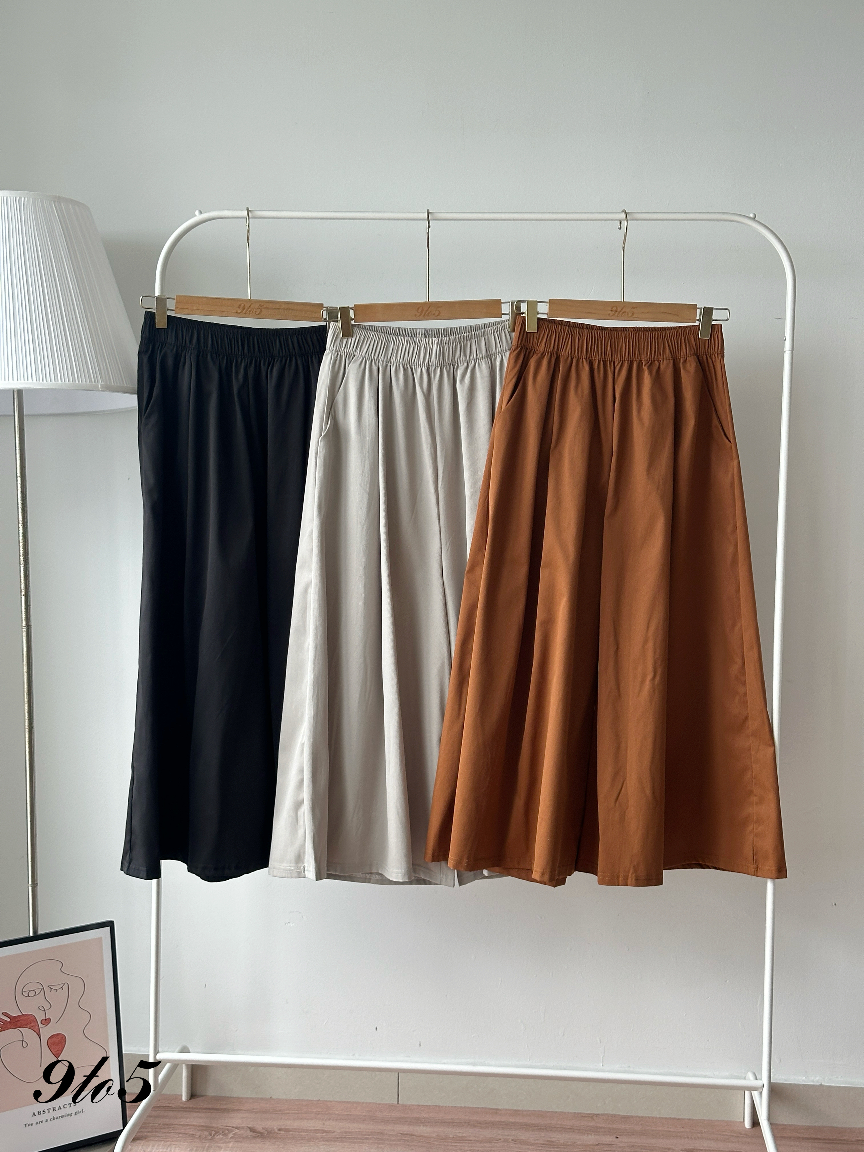 S1936 Wide Leg Long Pants - 3 Colors 