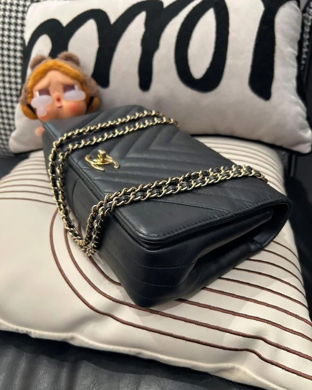 Chanel statement flap bag ,A91587 黑色牛皮 100%Authentic, 95%new,✅專門店收據✅24Card✅Dust bag
