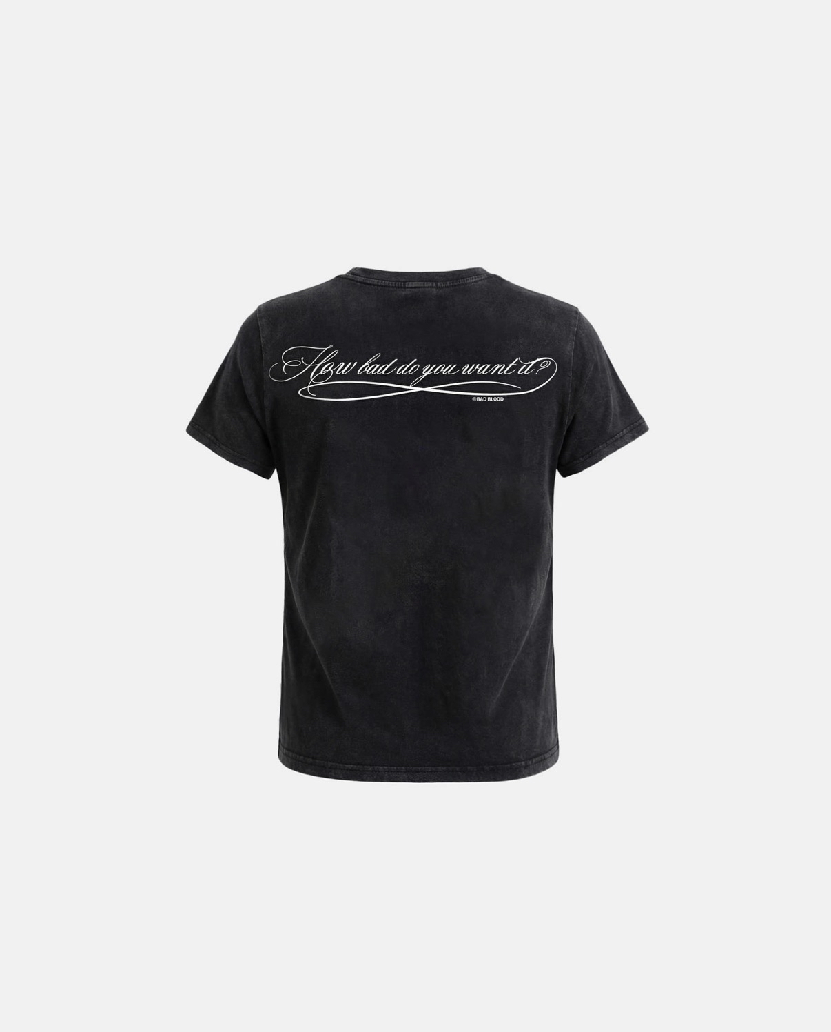 BADBLOOD [w-tee26-137] DO YOU WANT IT Script Short Sleeve T-Shirt - Black