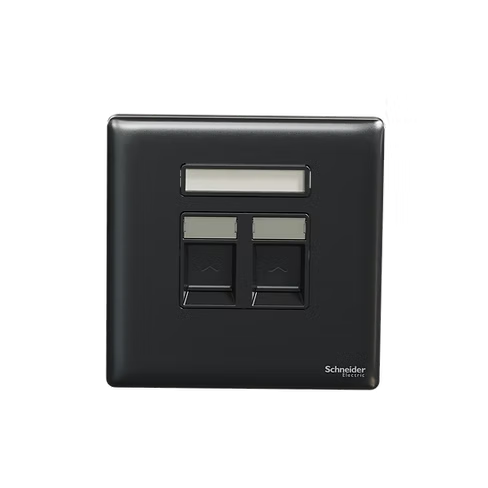 施耐德 Unica X 石墨灰 CAT3電話+CAT6數據插座